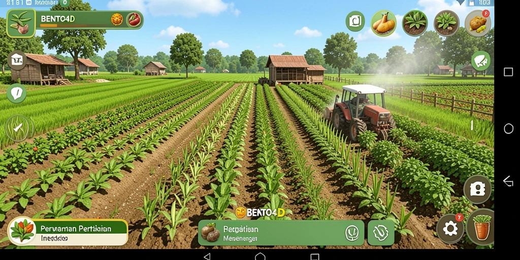 Tampilan gameplay <strong>BENTO4D</strong> yang seru dan edukatif di dunia pertanian.