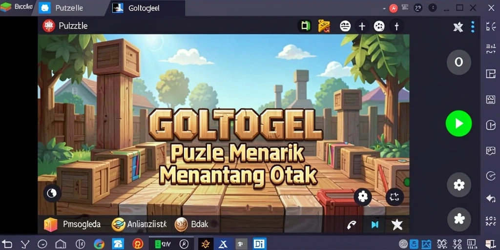 Tampilan gameplay GOLTOGEL dengan berbagai teka-teki menantang.