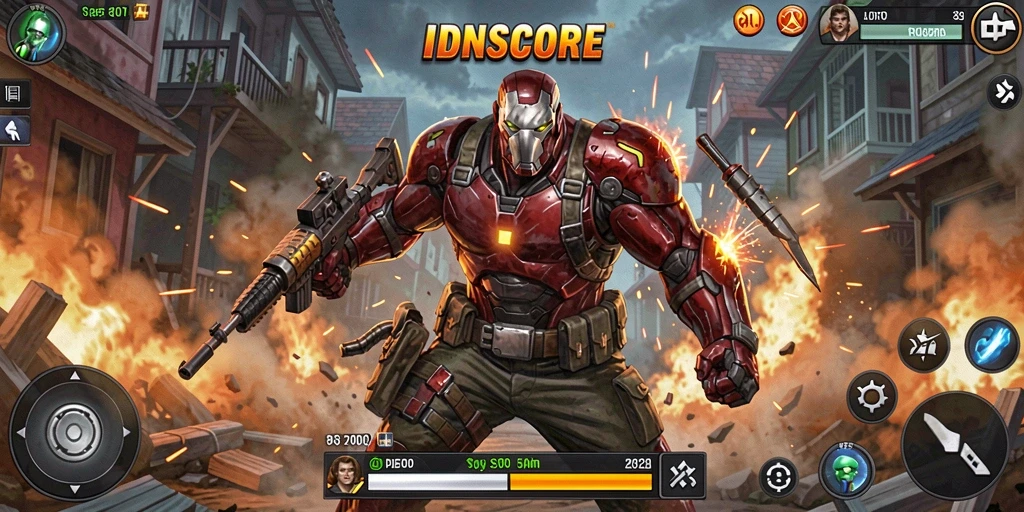 Tangkapan layar menunjukkan aksion mendebarkan di IDNSCORE.