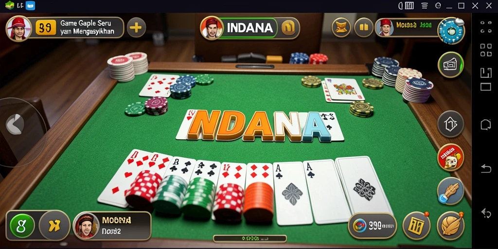 Tampilan menarik dari gameplay Gaple di INDAAA.