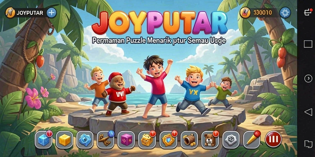 Tampilan gameplay JOYPUTAR yang menarik dengan variasi teka-teki.