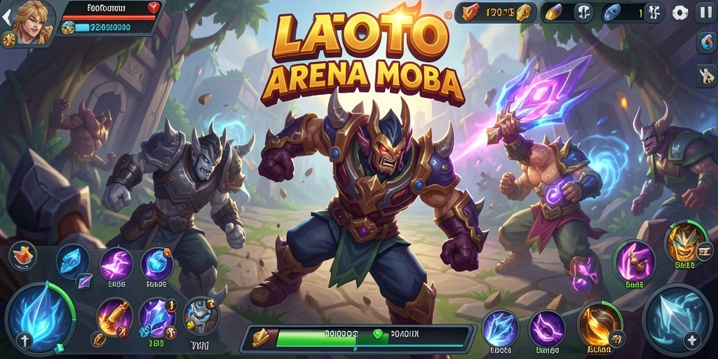 Tangkapan layar LATOTO menampilkan aksi seru di arena pertempuran MOBA.