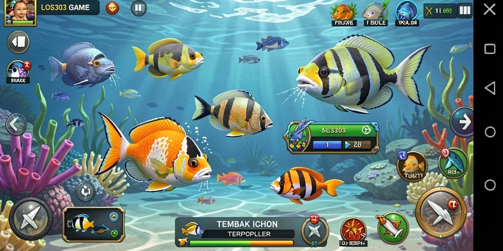 Tampilan gameplay Tembak Ikan yang mendebarkan di LOS303.
