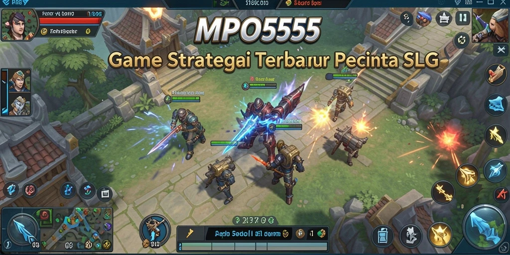 Screenshot gameplay MPO555 menampilkan pertempuran strategis yang seru.