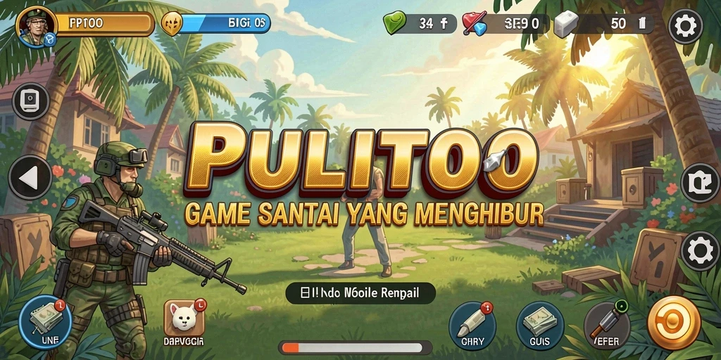 Tampilan gameplay PULITOTO dengan fitur-fitur menarik dan grafis cerah.