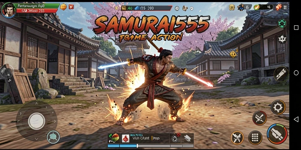 Gameplay intens dan aksi mendebarkan dalam SAMURAI555.