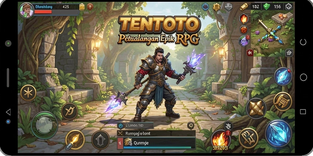 Gameplay TENTOTO menampilkan pertarungan seru di dunia RPG.